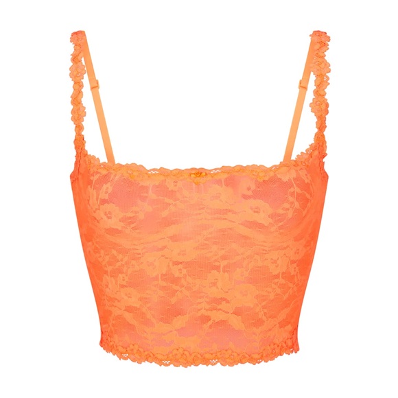 SKIMS Tops - SKIMS STRETCH LACE CAMI NEON ORANGE XXS